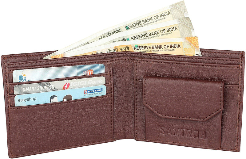 SAMTROH Men Brown Artificial Leather Money Clip (8 Card Slots)